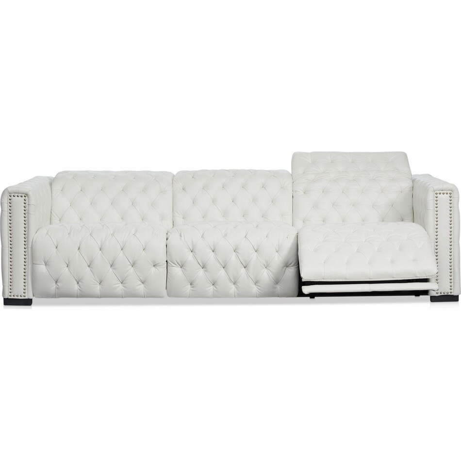 mitchell white power reclining sofa   