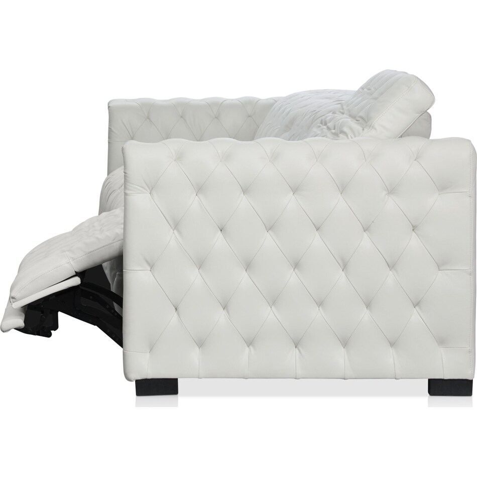 mitchell white power reclining sofa   