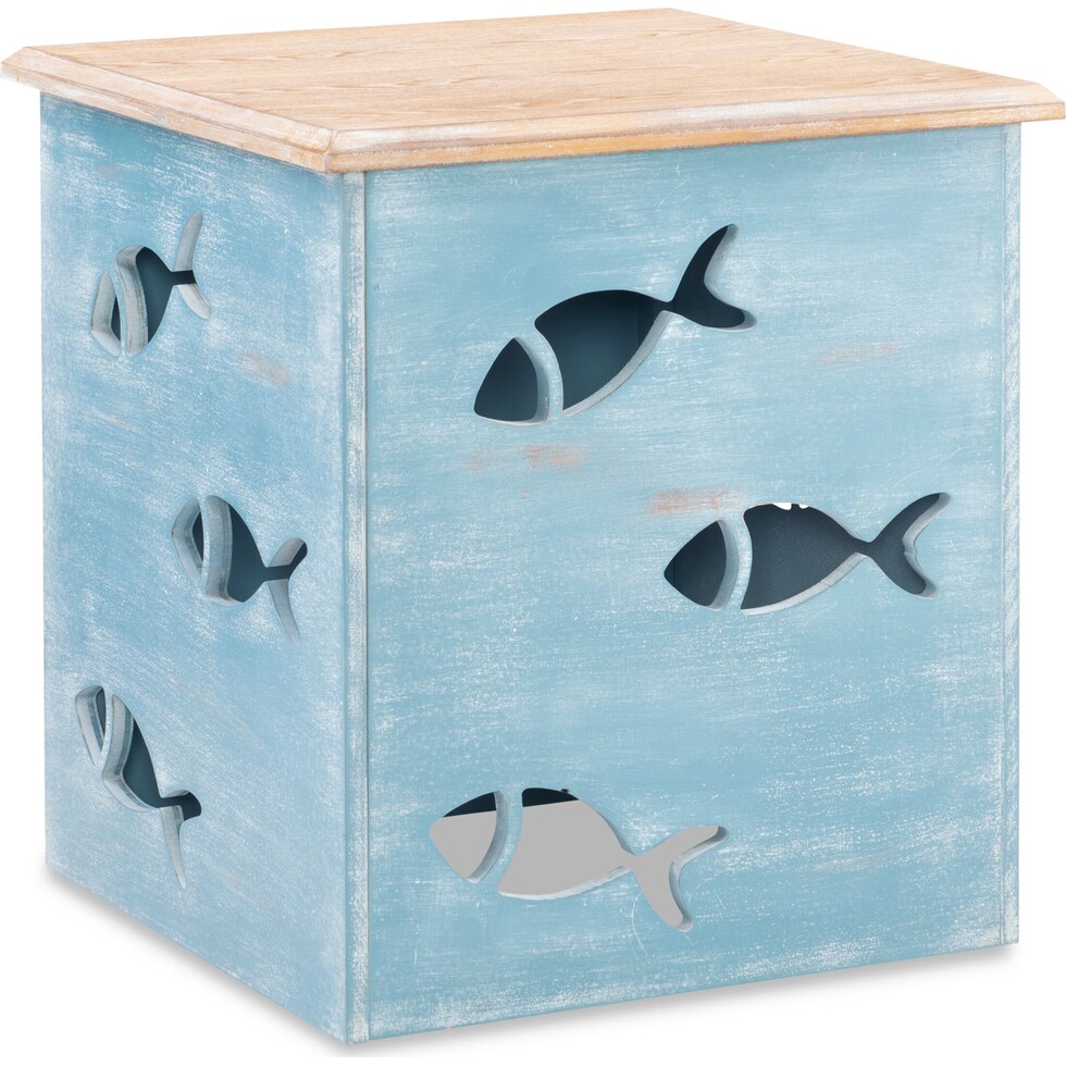 moby blue end table   