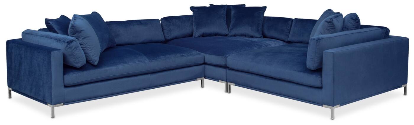 moda sectional blue upholstery main image  