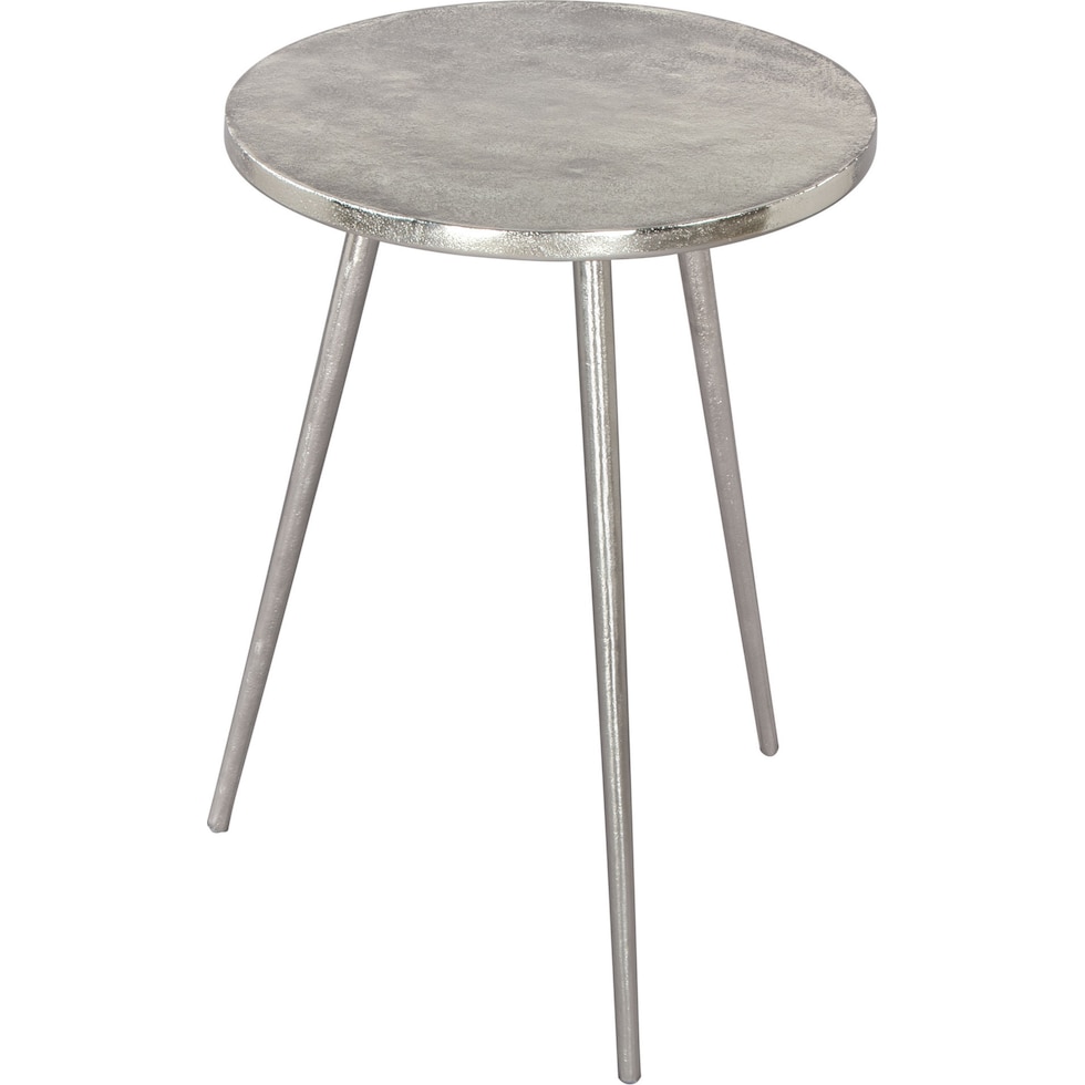 molten silver side table   