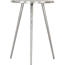 molten silver side table   