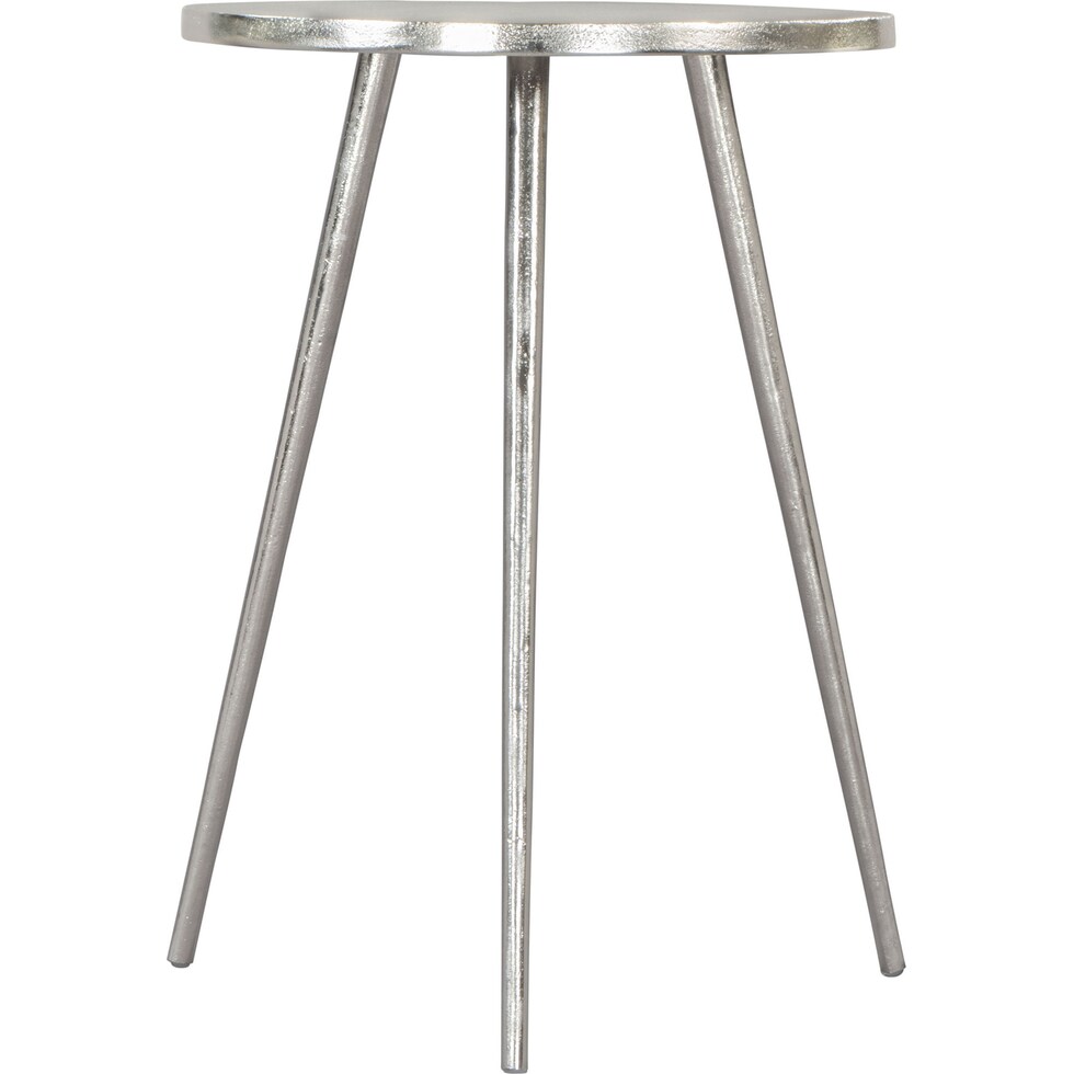 molten silver side table   