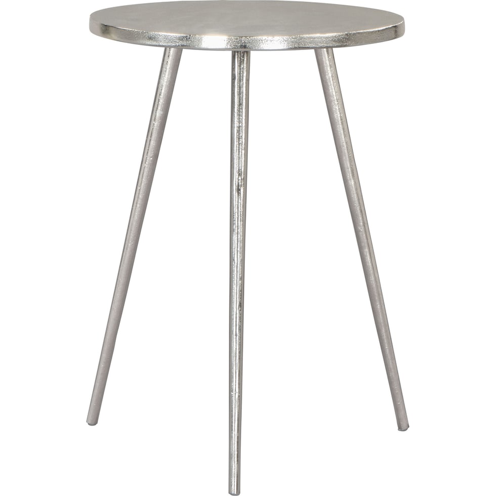 molten silver side table   