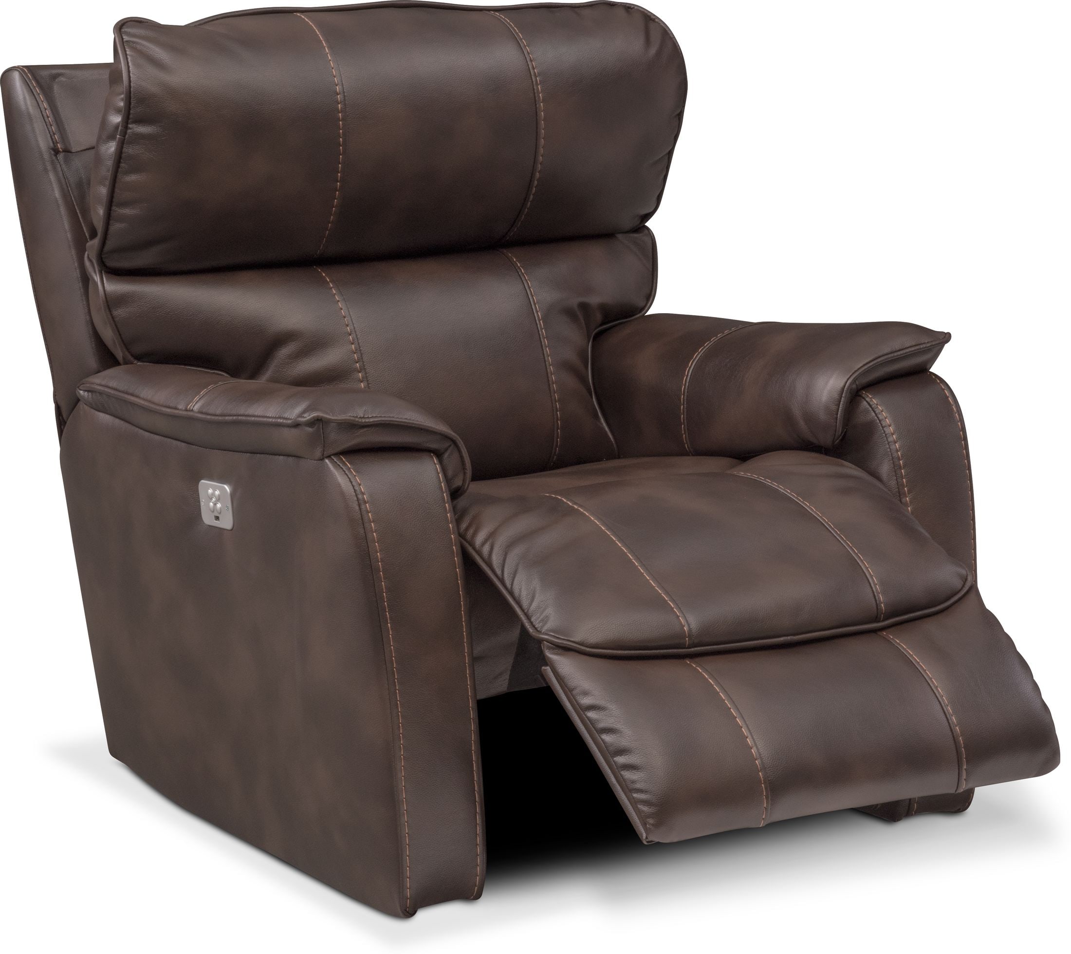 Mondo Dual Power Recliner Chocolate Value City Furniture   Mondo Dark Brown Recliner 1867423 525234 