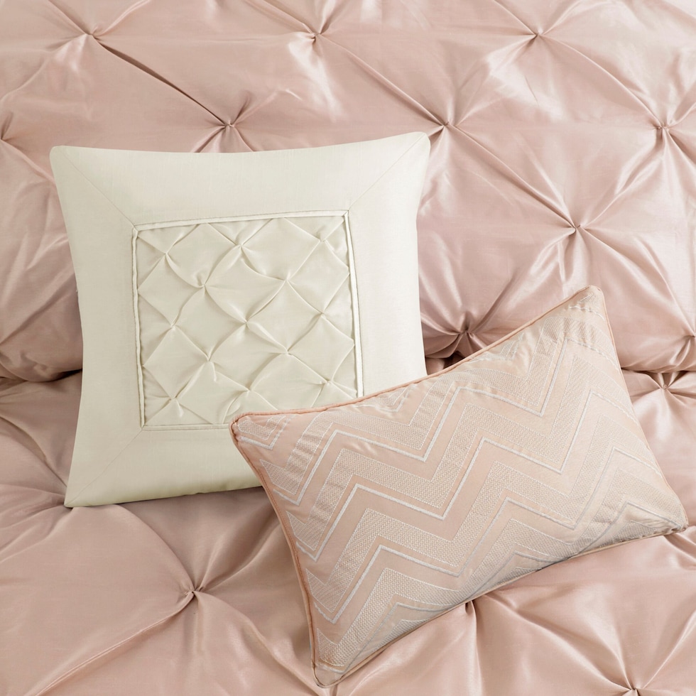 monet pink full queen bedding set   