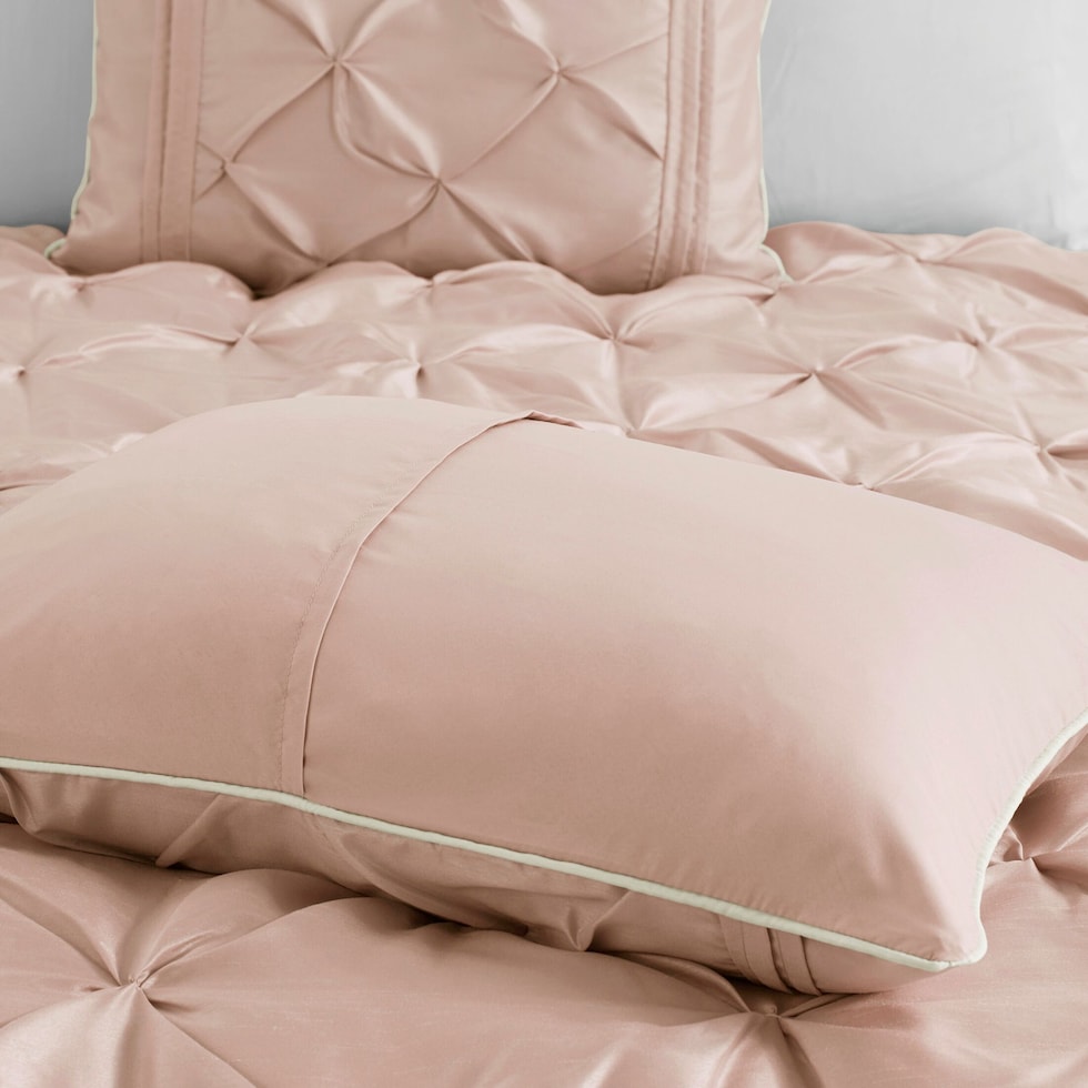 monet pink full queen bedding set   