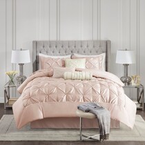 monet pink king bedding set   