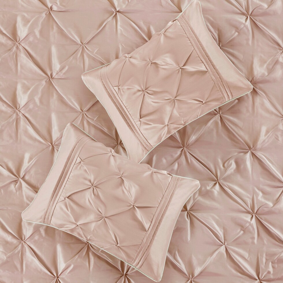 monet pink king bedding set   