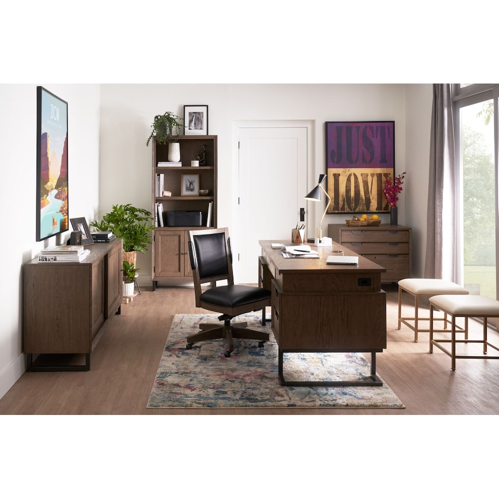 monroe light brown  pc home office   