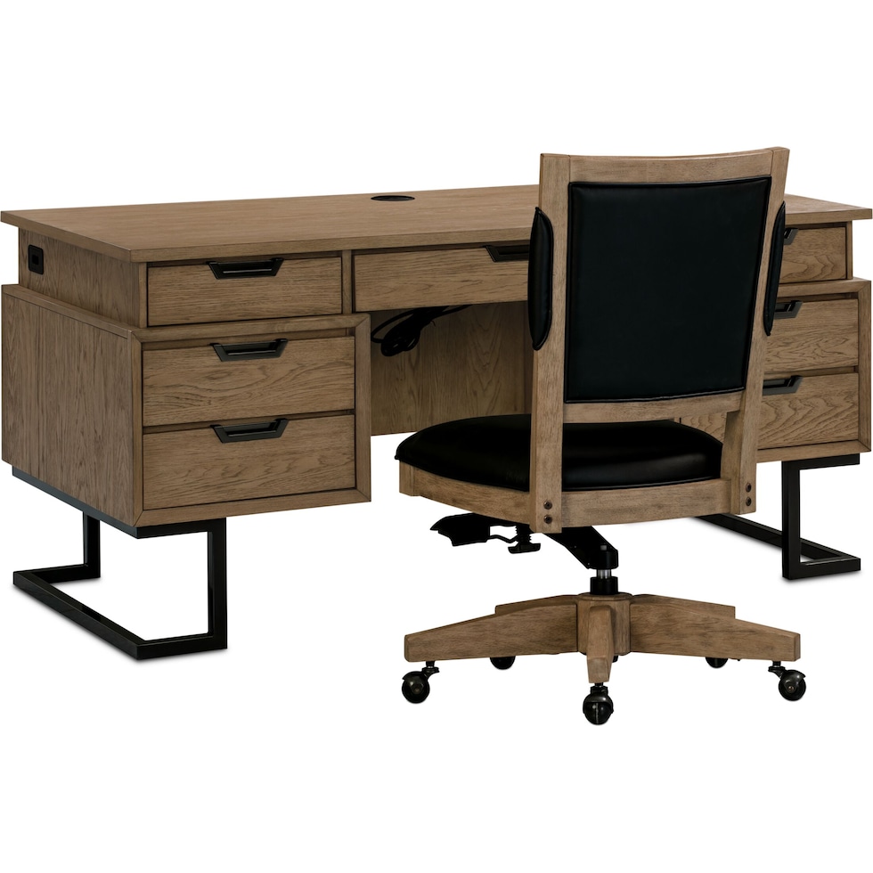 monroe light brown  pc home office   