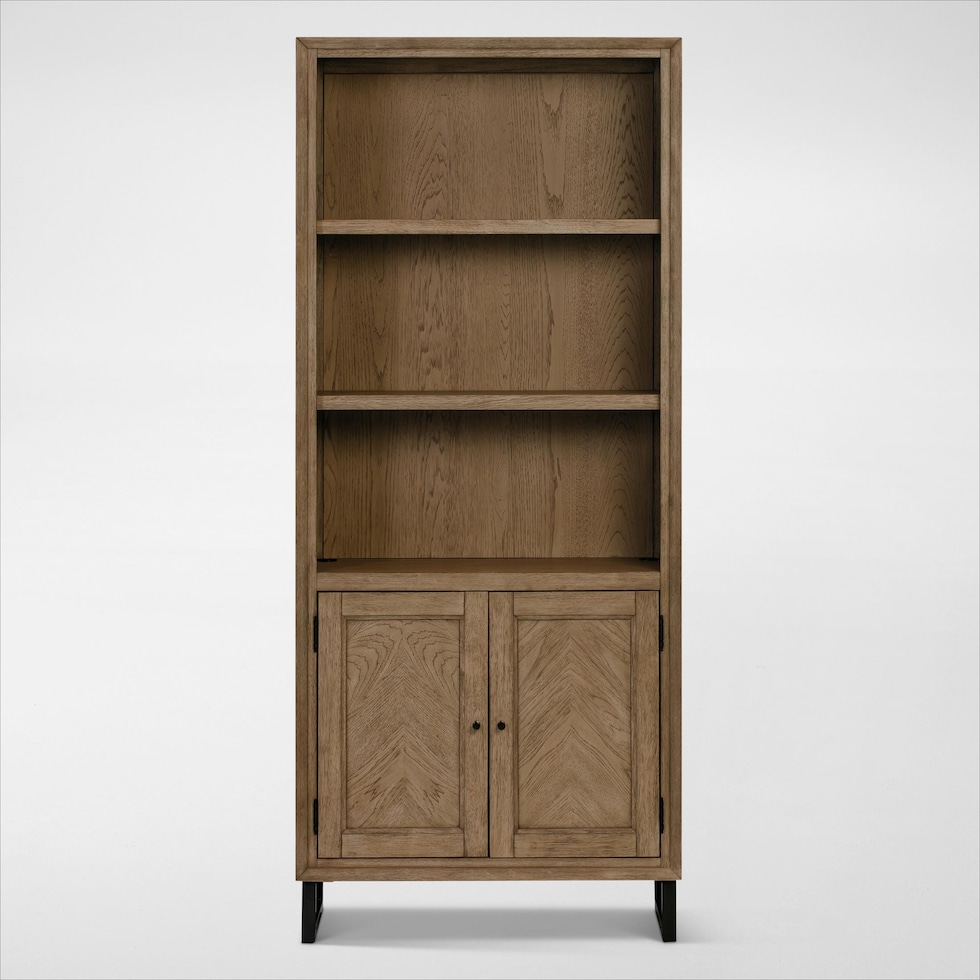 monroe light brown bookcase   