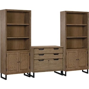 Monroe Bookcase with File Cabinet