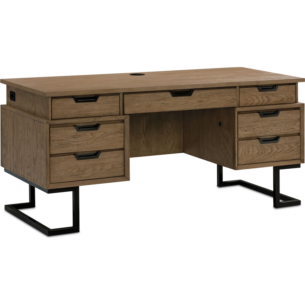 monroe light brown desk   