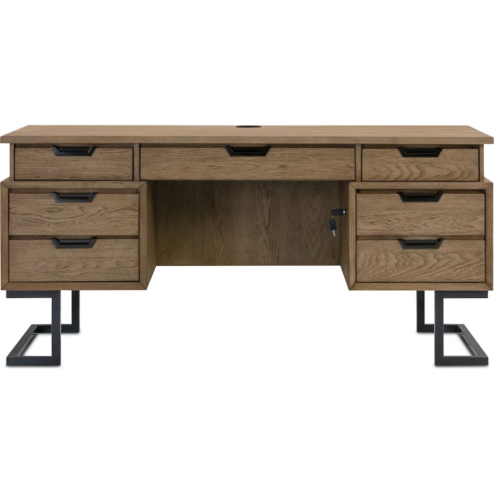 monroe light brown desk   