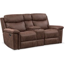 montana manual dark brown manual reclining loveseat   