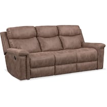 montana manual light brown manual reclining sofa   