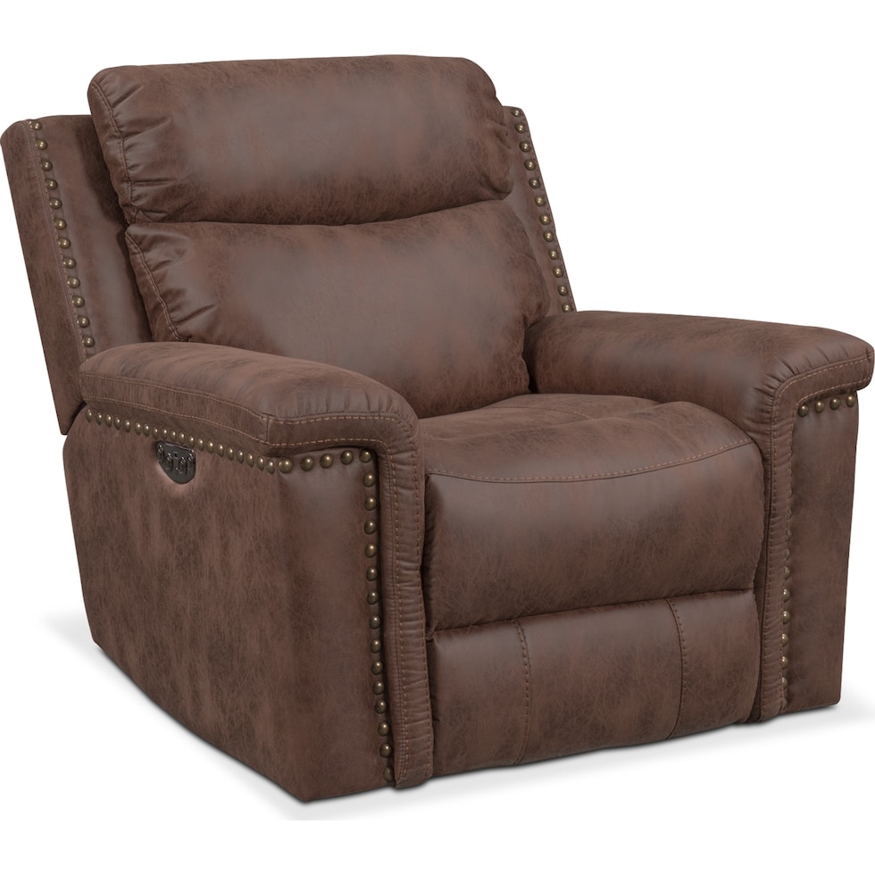 montana power dark brown power recliner   