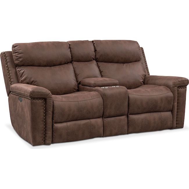 Living Room Furniture - Montana Dual-Power Reclining Loveseat