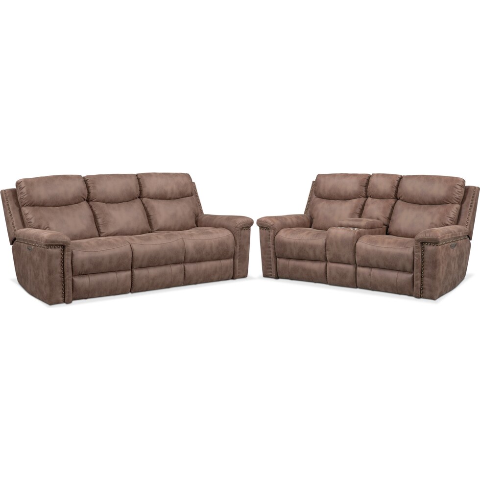 montana power light brown  pc power reclining living room   