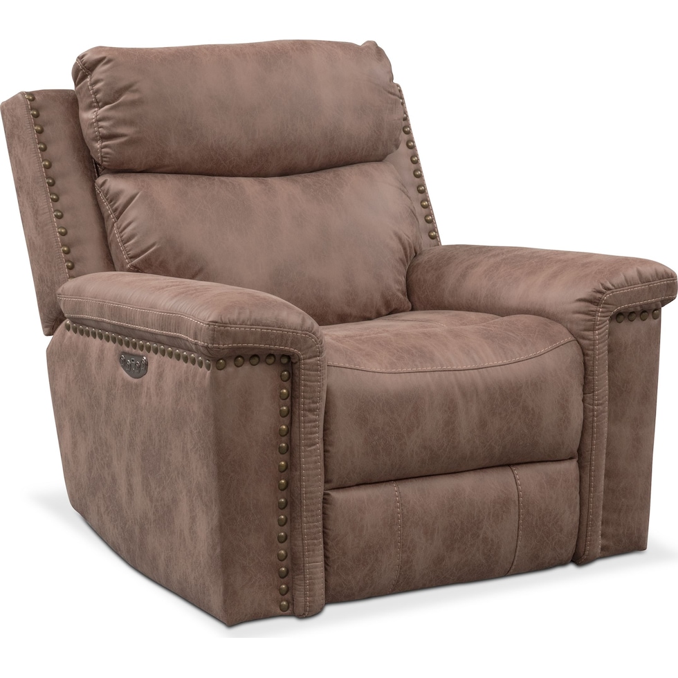 montana power light brown power recliner   