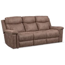 montana power light brown power reclining sofa   