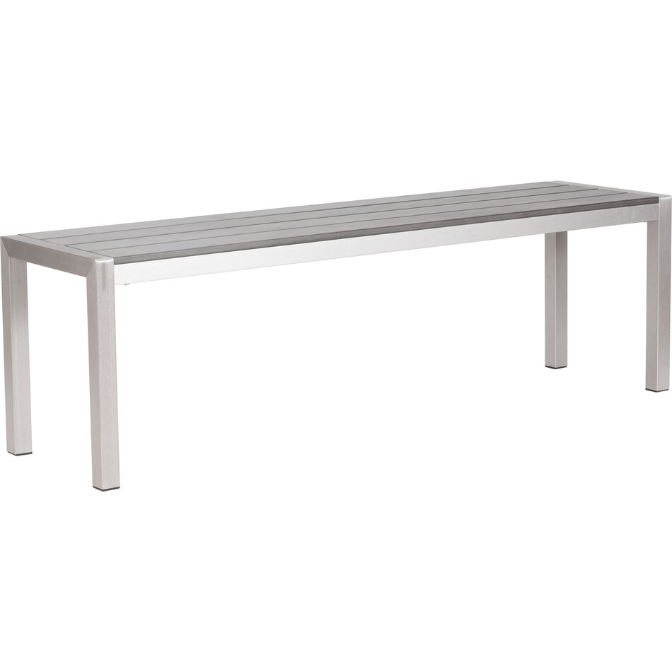 montana silver outdoor bench   