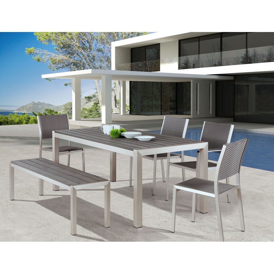 montana silver outdoor bench   