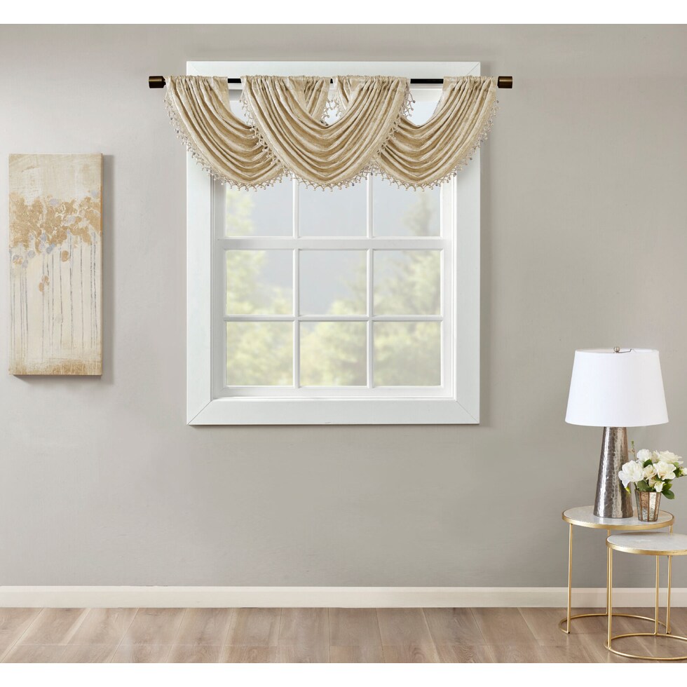 montauk light brown window valence   
