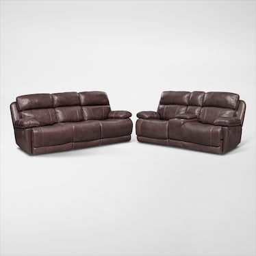 Monte Carlo Dual-Power Reclining Sofa and Loveseat Set