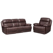 monte carlo dark brown  pc power reclining living room   