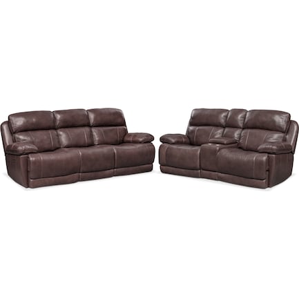 Monte Carlo Dual-Power Reclining Sofa and Loveseat Set