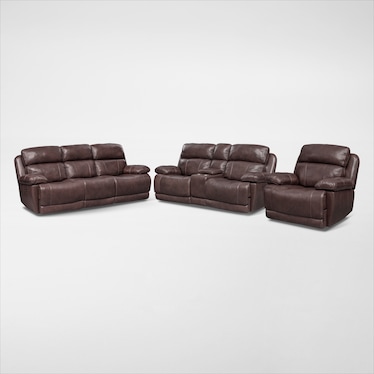 Monte Carlo Dual-Power Reclining Sofa, Loveseat and Recliner Set