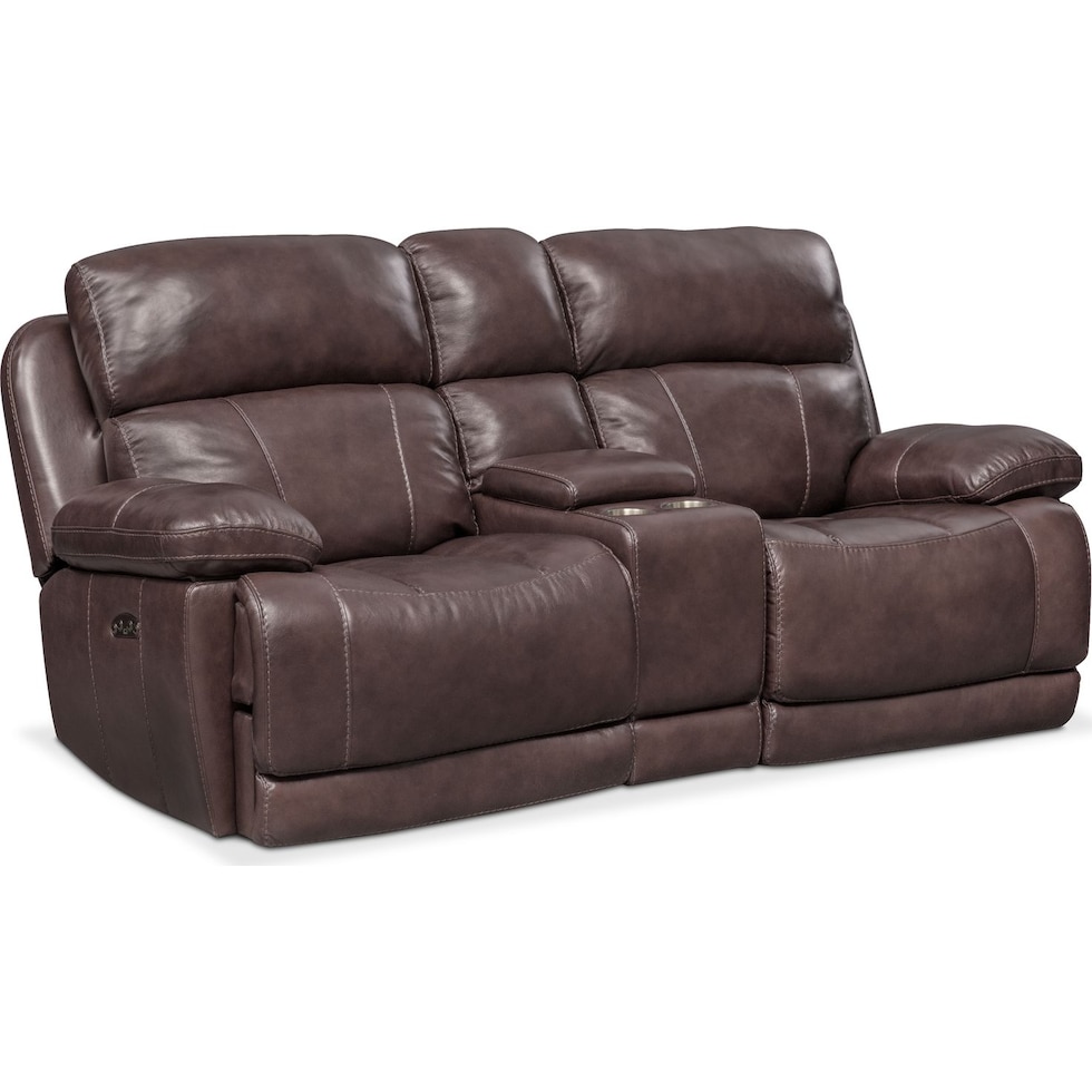 monte carlo dark brown power reclining loveseat   