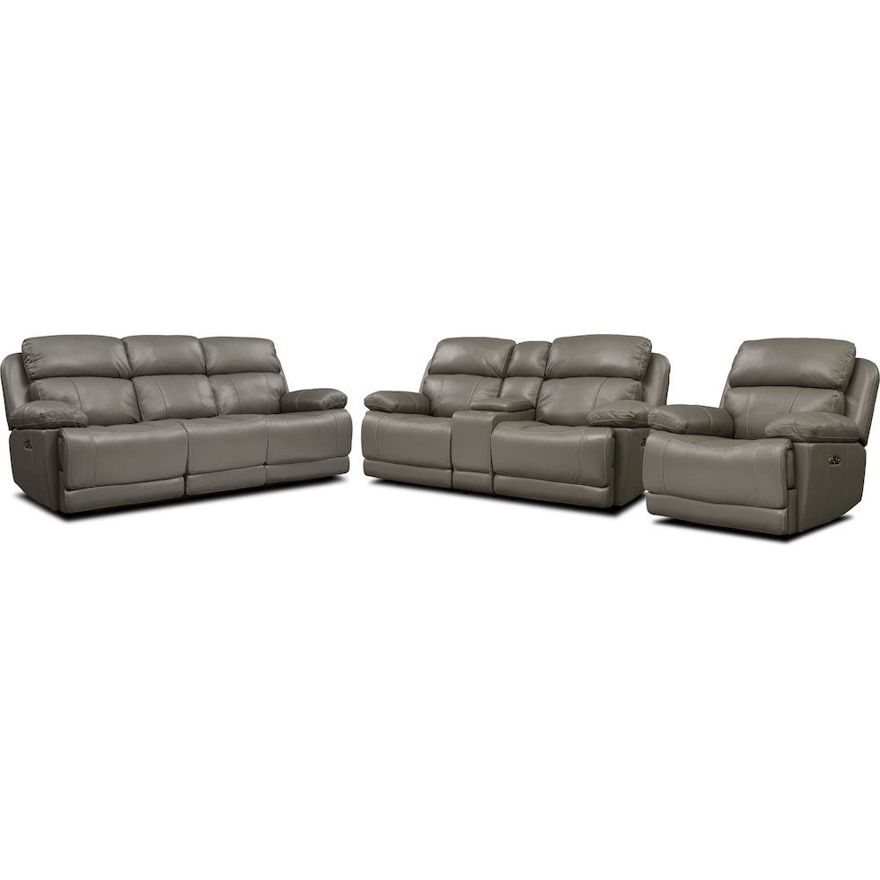 monte carlo gray  pc power reclining living room   