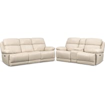 monte carlo white  pc power reclining living room   