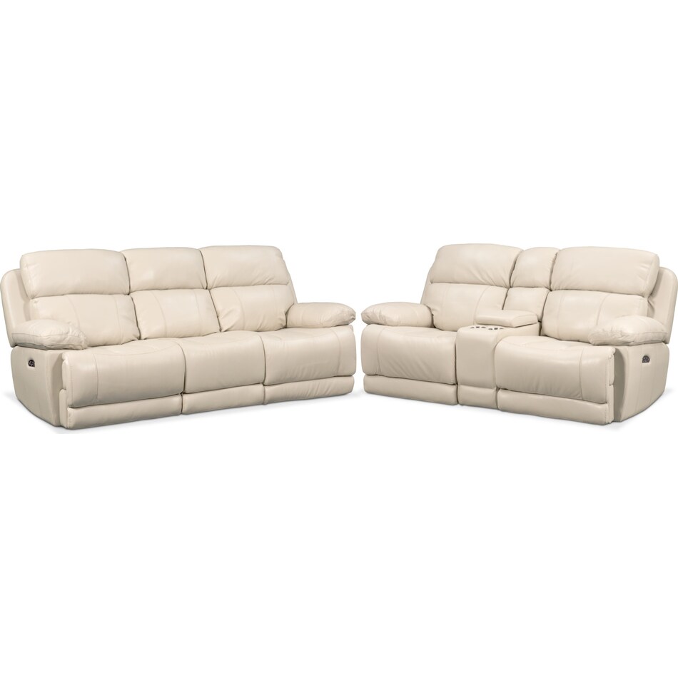 monte carlo white  pc power reclining living room   