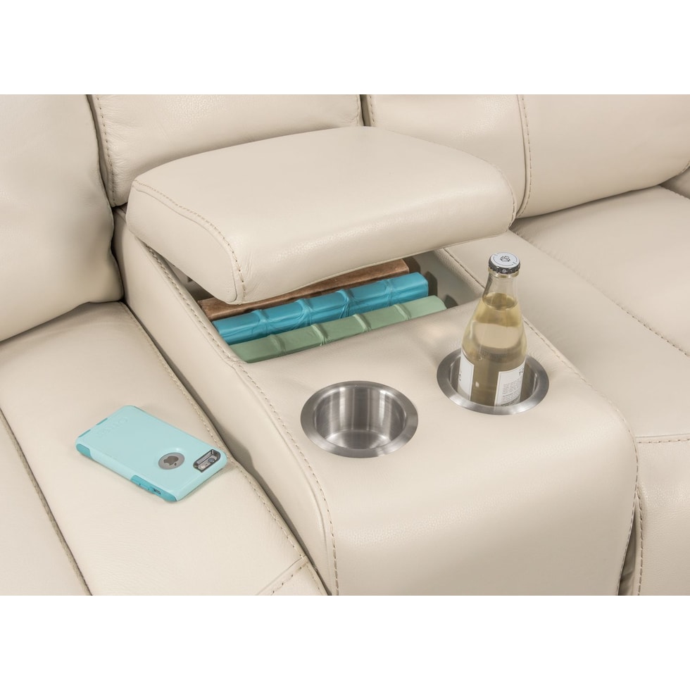 monte carlo white power reclining loveseat   