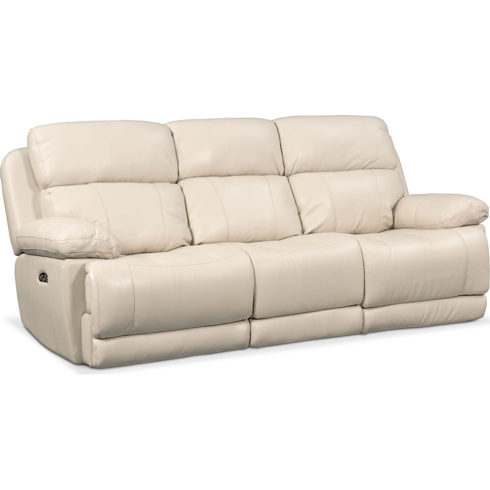 monte carlo white power reclining sofa   