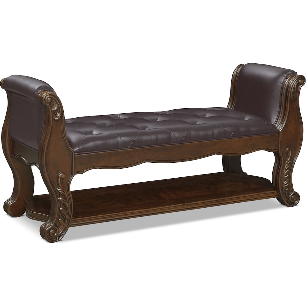 monticello pecan ii dark brown bench   