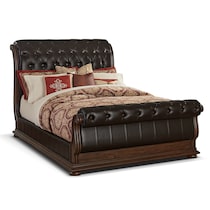 monticello pecan ii dark brown king bed   