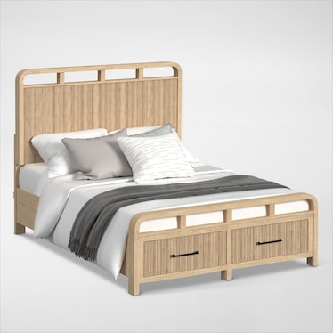 Monty 5-Piece Storage Bedroom Set with Dresser and Mirror - Queen