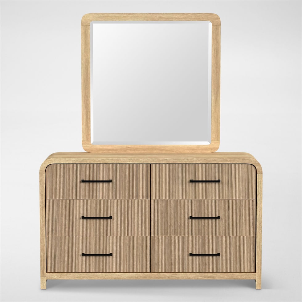 monty bedroom neutral dresser and mirror   