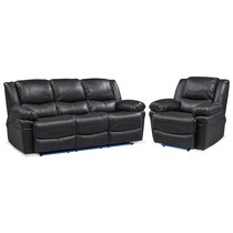monza manual black  pc manual reclining living room   