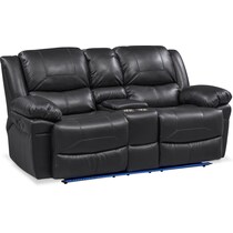 monza manual black manual reclining loveseat   