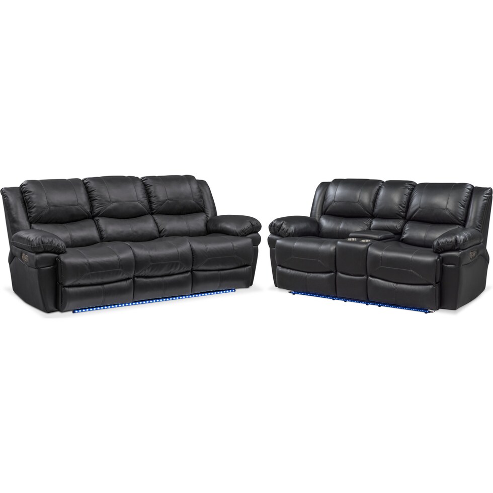 monza power black  pc power reclining living room   