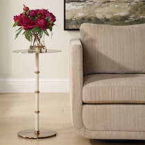 moon metal accent table   