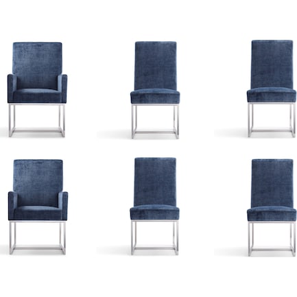 Moore 4 Dining Chairs and 2 Arm Chairs - Blue