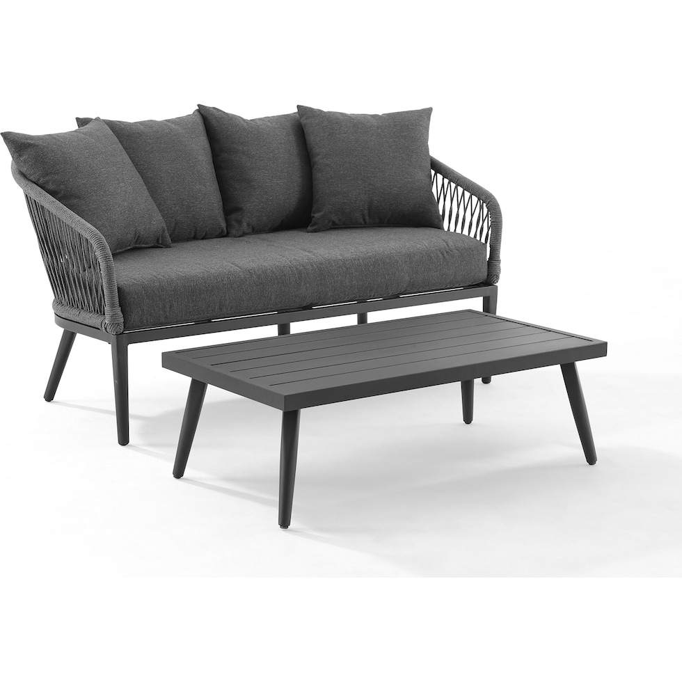 morehead gray outdoor loveseat set   