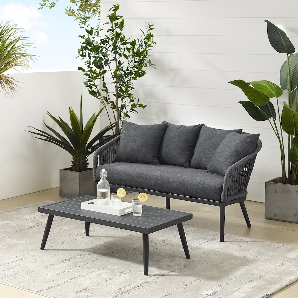 morehead gray outdoor loveseat set   